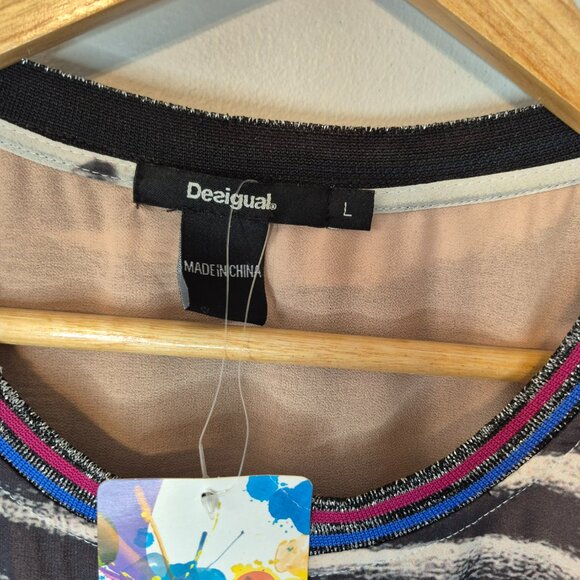 NWT Desigual Colourful Layered Blouse Size Large - Picture 2 of 8